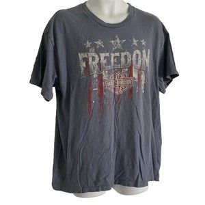 Harley Davidson Motocycles Stormy Hill Clermont Florida T-Shirt XL Blue Freedom